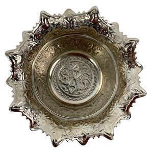 VTG Silver Plated Aluminum Ornate 4" X 2" Turkish Trinket Dish Tea Service